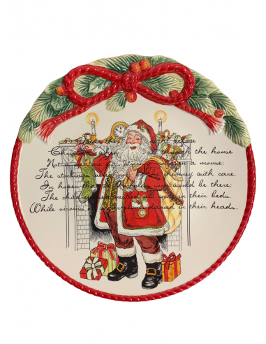 Piatto rotondo con Babbo Natale Fitz...