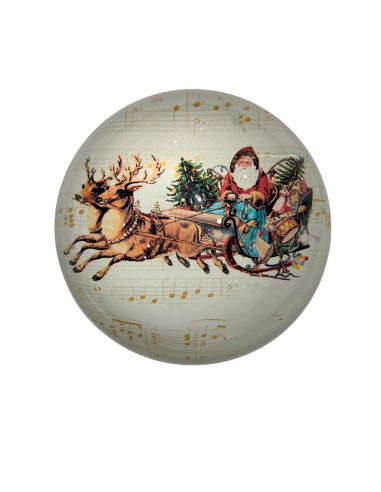 Fermacarte rotondo con Babbo Natale
