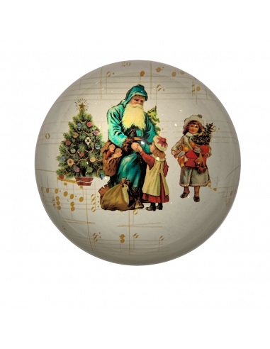 Fermacarte rotondo con Babbo Natale