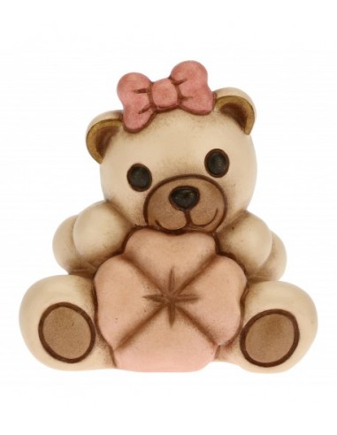 Teddy con quadrifoglio rosa Thun