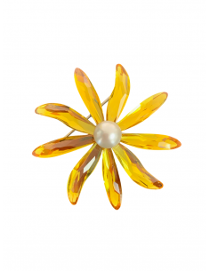 Spilla fiore giallo Swarovski