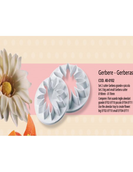 Kit 2 pz stampi Gerbera di Martellato Italian Cake Art